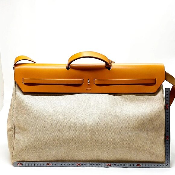 Hermes Hand Bag Beige Canvas mon-1500-091325 - Picture 2 of 16